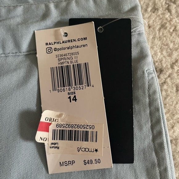 NWT Polo Ralph Lauren Women’s Blue Khaki Pants Size 14 - Picture 3 of 6